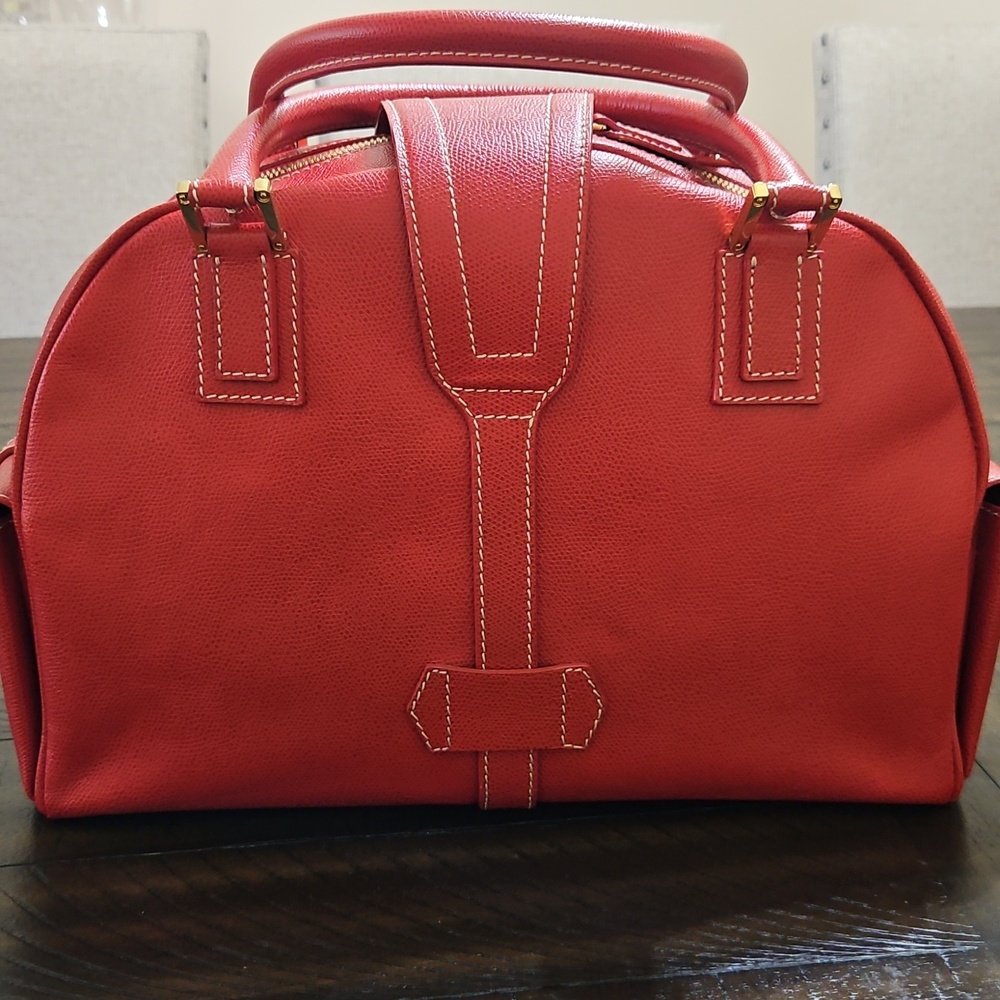 Loewe Red Leather Satchel with Gold Hardware - Picture 3 of 9